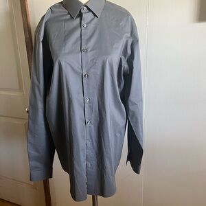 JF J.Ferrar Gray Dress Shirt Classic Fit